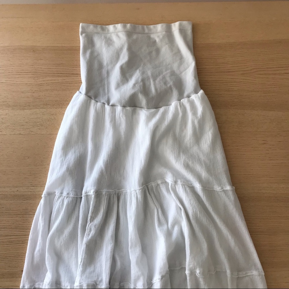White Flowy Summer Maternity Skirt